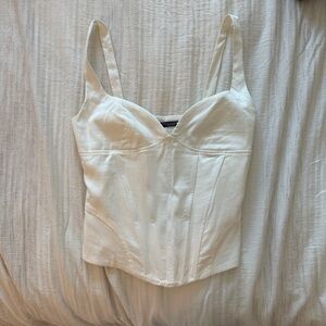 Zara White Corset Bustier Top